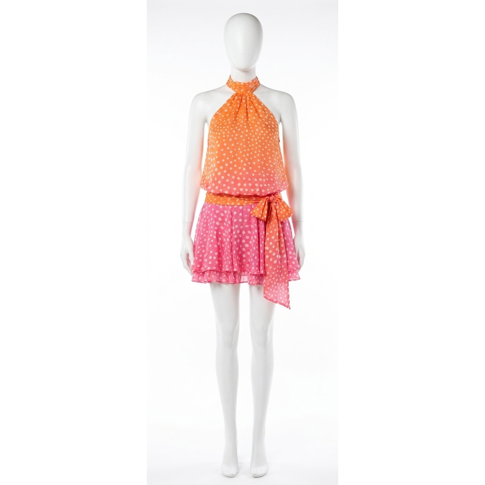 NEW ROCOCO SAND blaire short dress in orange pink